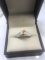 NATURAL INTENSE YELLOW DIAMOND RING - 14K WHITE GOLD SETTING - EMERALD CUT CENTER DIAMOND (.5 CT) -