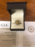 GIA NATURAL FANCY YELLOW DIAMOND RING - 18K WHITE GOLD SETTING (6.7 DWT) - DIAMONDS (2.78 CT TW)