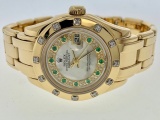 ROLEX PEARLMASTER DATEJUST 69318 LADIES WATCH - 29 MM - 18K YELLOW GOLD CASE - 18K YELLOW GOLD PEARL