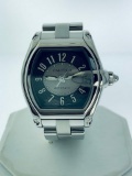 CARTIER ROADSTER W62001V3 MENS WATCH - STAINLESS STEEL CASE - STAINLESS STEEL BRACELET WITH HIDDEN D
