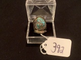 LARGE SILVER / TURQUOISE RING