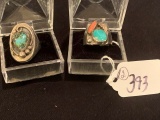 LARGE SILVER / TURQUOISE RINGS