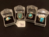 LARGE SILVER / TURQUOISE RINGS