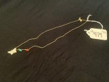 .925 STERLING SILVER CHAIN WITH STONES - 16'' - 2G