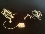 SETS CORDED WHITE EAR BUDS (1 BROKEN EARPIECE)