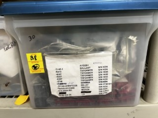 ASSORTED TRANSFORMERS, SWITCHES, BALLASTS, ETC - 1145-1 / 2112D-H88NFC538 /