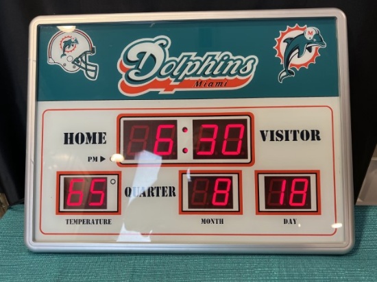 Miami Dolphins Clock / Calendar / Weather Station