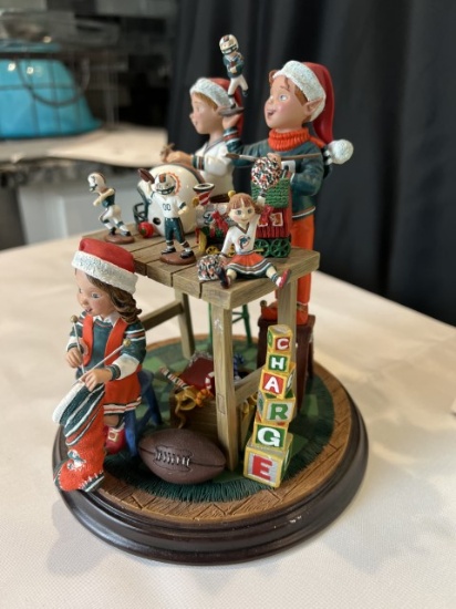 Santa's Elves ceramic scene by Danbury Mint - 8'' tall x 6'' in diameter (no box)
