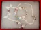 Painted Beaded Necklace, Earrings, Bracelet Set