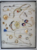 Necklace, Earring, Bracelet, & Brooch Lot w/Enamel