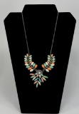 Necklace w / Clear & Multi-Colored Stones