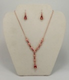 Necklace & Earring Set w/  Pink Stones