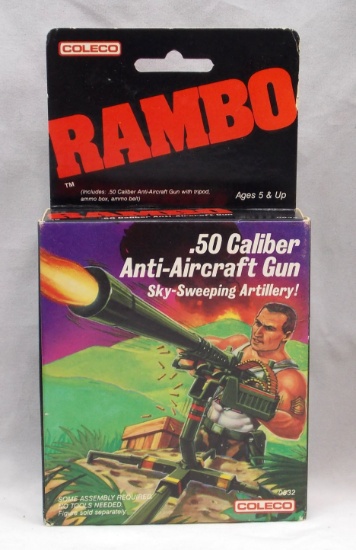 Vintage 1985 Coleco Rambo .50 Caliber Anti Aircraft Gun Action Figure Weapons Pack