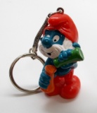 Vintage Chemist Papa Smurf PVC Figural Keychain