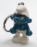 Vintage Grumpy Smurf PVC Figural Keychain