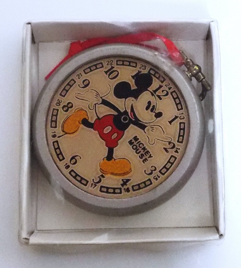 Wooden Kurt & Adler Mickey Mouse Clock Christmas Ornament