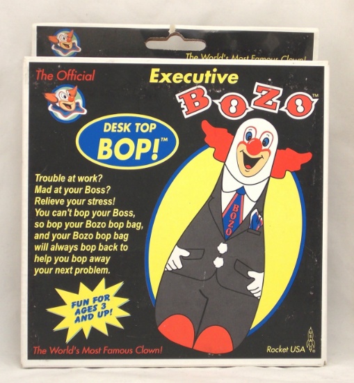 Executive Bozo the Clown Inflatable Desk Top Bop Bag