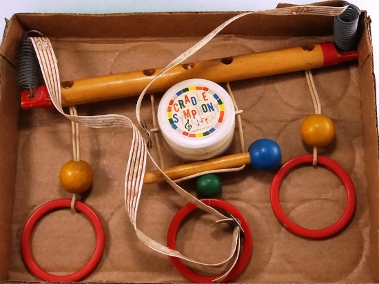 Sankyo "Cradle Symphony" Antique Wooden Baby Crib Toy