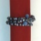 Bracelet Silver Tone & Blue Beads