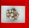 Costume Jewelry Brooch w/ Faux Pearl, Cabochons