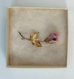 Gold-Toned Rose Brooch