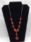Red Stone Necklace w/ Cross