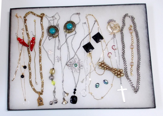 Necklace, Earring, & Brooch Lot