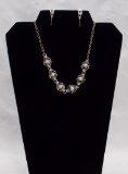 Necklace & Earring set w/ Faux Pearl