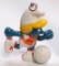 Vintage Soccer Smurfette PVC Figural Keychain