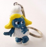 Vintage Smurfette PVC Figural Keychain