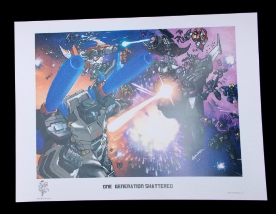 "One Generation Shattered" Transformers 2008 Botcon Lithograph