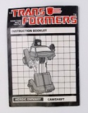 Omnibot Camshaft Transformers G1 Instruction Booklet