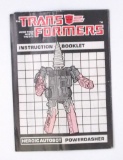 Powerdasher Drill Dasher Transformers G1 Instruction Booklet