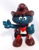 Cowboy Smurf Vintage PVC Figurine