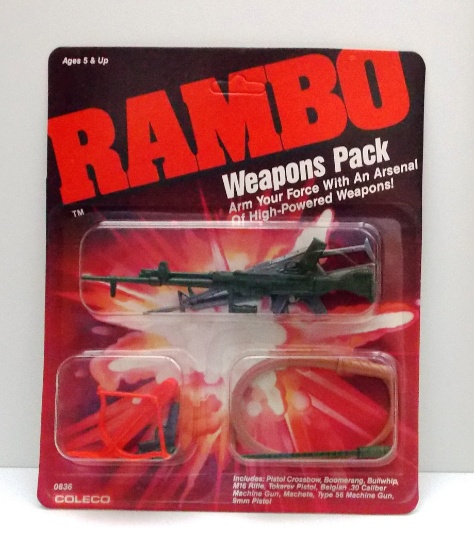 Vintage 1985 Coleco Rambo Action Figure Weapons Pack