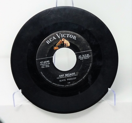 Elvis Presley "Blue Moon  / Just Because" 45 RPM Collectible RCA Black Label Vinyl Record