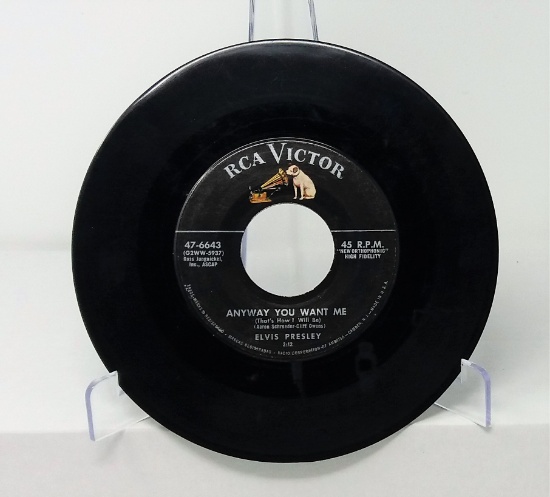 Elvis Presley "Love Me Tender / Any Way You Want Me" 45 RPM Collectible RCA Black Label Vinyl Record