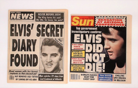 "Fake News" Elvis Presley Tabloid Lot