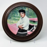 Elvis Presley Collectible Plate w/ Wooden Display 