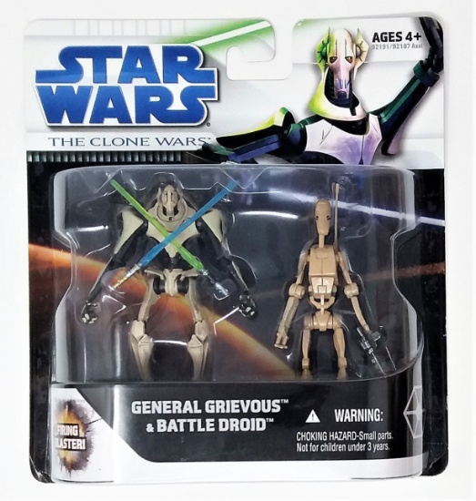 The Clone Wars General Grievous & Battle Droid Star Wars Action Figure Set