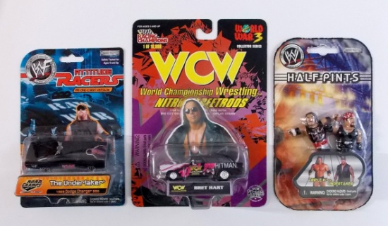 Assorted Lot of Wrestling Diecast and Figural Toys