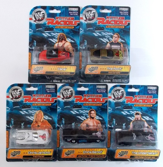 Road Champs WWE Wrestling 1:64 Diecast Attitude Racers Cars - Set of 5