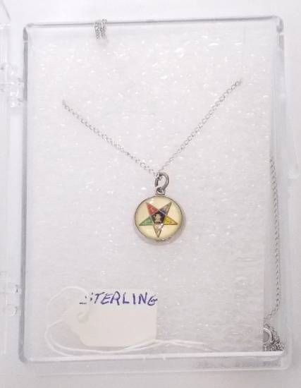 Sterling Silver Masonic Eastern Star Necklace