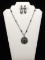 Necklace & Earring Set w/ Black Stones