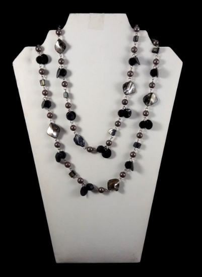 Double Strand Necklace w/ Beads & Stones
