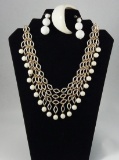 Necklace & Earring set w/ Plastic Beads & Bracelet