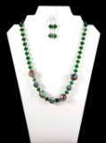 Necklace & Earring Set w/ Green Crystals