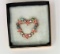 Costume Jewelry Heart shaped Pin Brooch w/ Flowers