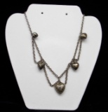 Metallic Heart Pendant Necklace