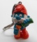 Vintage Chemist Papa Smurf PVC Figural Keychain